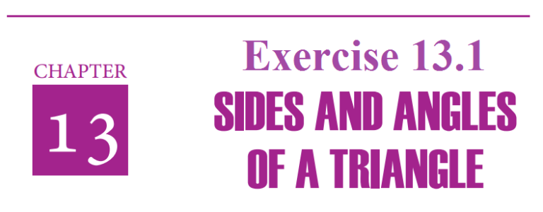 Sides and Angles of Triangles Exercise 13.1