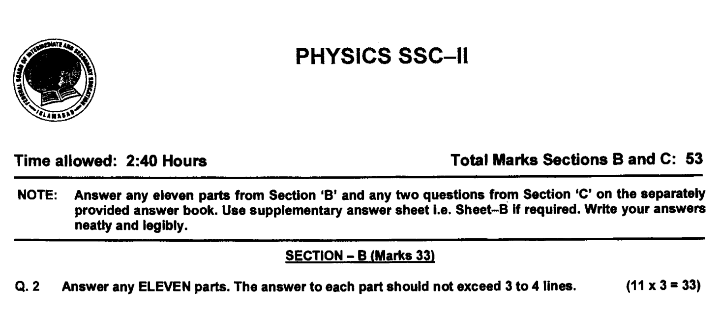 physics past papers